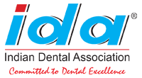 The image is a logo for the Indian Dental Association, which includes text and an emblem.